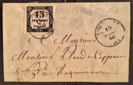 France 1863 Taxe °3B  Ob Sur Fgt TB - 1859-1959 Storia Postale