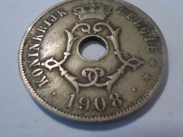 BELGIQUE    25 Centimes  1908 - 25 Centimes
