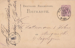 DR Ganzsache K1 Berlin.C.45  15.11.77 Gel. Nach Morgenröthe Bei Jägersgrün - Lettres & Documents