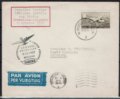 Belgie 1957 - Stempel - Eerste Vlucht SABENA -Brussel Belgrado - Sonstige (Luft)