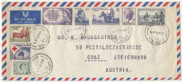 Australia Multifranked Letter Cover Posted 1959 Austrian Consulate Adelaide To Austria 240510 - Cartas & Documentos