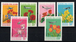 Gabon - YV PA 112 à 117 N** MNH Luxe Complète , Fleurs Par Avion - Gabun (1960-...)