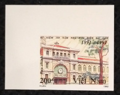 Vietnam Viet Nam MNH Imperf Stamp 1992 : Centenary Of Saigon Post Office / CLock (Ms642) - Viêt-Nam
