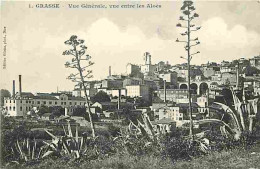 06 - Grasse - Vue Générale Entre Des Aloès - CPA - Voir Scans Recto-Verso - Grasse