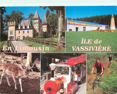 87 - Vassivière En Limousin - Multivues - Petit Train Touristique - Daims - Le Château - CPM - Voir Scans Recto-Verso - Otros & Sin Clasificación