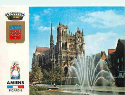 80 - Amiens - La Cathédrale Notre Dame - Jets D'eau - Blasons - Flamme Postale - CPM - Voir Scans Recto-Verso - Amiens