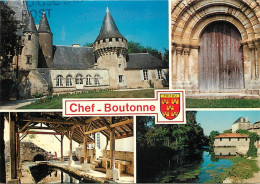 79 - Chef-Boutonne - Multivues - Lavoir - Blasons - Flamme Postale De Chef-Boutonne - CPM - Voir Scans Recto-Verso - Chef Boutonne