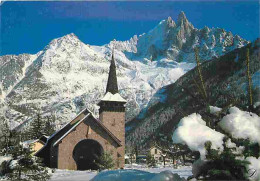 74 - Chamonix - Mont-Blanc - Chapelle Des Praz - Neige - Hiver - Les Drus - CPM - Voir Scans Recto-Verso - Chamonix-Mont-Blanc