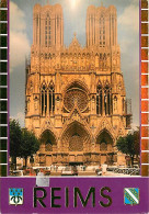 51 - Reims - Cathédrale Notre Dame - Façade - Automobiles - CPM - Carte Neuve - Voir Scans Recto-Verso - Reims