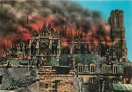 51 - Reims - Cathédrale Notre Dame - La Cathédrale Pendant L'incendie Du 19 Septembre 1914 (d'après Une Photographie Aut - Reims