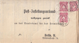 DR Post-Zustellungsurkunde Mef Minr.3x 41 SR K1 Deutz 2.11.82 Gel. K1 Berlin.C.Kabinets-PA 3.11.82 - Lettres & Documents