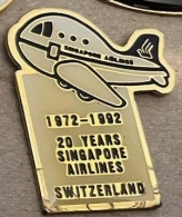 1972 / 1992 - 20 YEARS SINGAPORE AIRLINES - SWITZERLAND - SUISSE - SCHWEIZ - AVION - PLANE - FLUZEUG - AEREO -    (22) - Avions