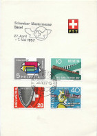 Postzegels > Europa > Zwitserland >kaart Uit 1957 Met 631-634 (17627) - Covers & Documents