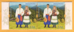 2019 Moldova Moldavie Ethnic Groups. Ukrainians. Ukraine. National Costumes. Nature 2v Mint - Moldawien (Moldau)