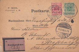 DR NN-Karte Mif Minr.46, 47 Frankfurt 12.8.98 Gel. Nach Strassburg 13.8.98 - Briefe U. Dokumente