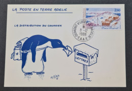 TAAF,  Timbre Numéro 127 Oblitéré De Terre Adélie Le 8/12/1988. - Cartas & Documentos