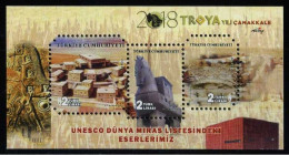 Türkiye 2018 Mi 4447-4449 MNH Troya UNESCO World Heritage Sites, Archaeology, Ancient Theater, Ruins, Horse [Block 180] - Arqueología
