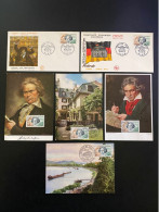 Enveloppes + Cartes 1er Jour "Ludwig Van Beethoven - Allemagne" 27/04/1963 - 1382 - 1960-1969