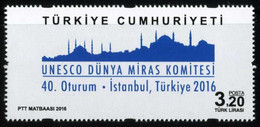 Turkey 2016 Mi 4271 MNH UNESCO World Heritage Committee, Istanbul Skyline, Mosque - Ongebruikt