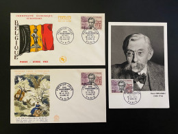 Enveloppes + Carte 1er Jour "Emile Verhaeren - Poète - Belgique" 27/04/1963 - 1383 - 1960-1969