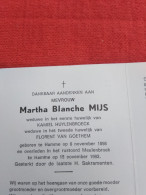 Doodsprentje Martha Blanche Mijs / Hamme 6/11/1898 Meulenbroeck 15/11/1992 ( K Huylenbroeck / F Van Goethem ) - Religión & Esoterismo