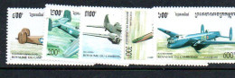 CAMBODIA - 1995 - WARPLANES SET OF 5  MINT NEVER HINGED - Kambodscha