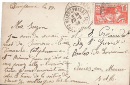 Carte Postale 1924 Affranchie 184 - VIIIe Olympiade Paris - Lettres & Documents