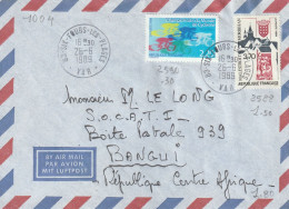 CAD  83  SIX - FOURS - LES - PLAGES  /  N° 2488 + N° 2590     POUR  BANGUI   REPUBLIQUE  CENTRE  AFRIQUE - Manual Postmarks