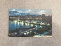 Geneve La Nuit Carte Postale Postcard - Genève
