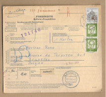 Los Vom 17.05 - Paketkarte Aus Essen Nach Belgien 1966 - Lettres & Documents