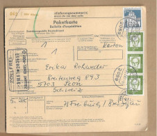 Los Vom 17.05 - Paketkarte Aus Güster In Die Schweiz 1967 - Cartas & Documentos