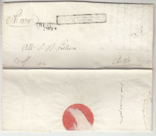 Italy Perphilately Letter Posted 1834 Treviso To Asolo  B240510 - 1. ...-1850 Prefilatelia