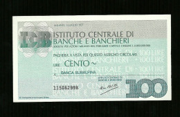 Miniassegni - Banca Subalpina Da Lire 100 - [10] Assegni E Miniassegni