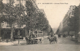 Paris 16ème * 1906 * Avenue Victor Hugo * Omnibus " PASSY BOURSE " * Entreé Métro Métropolitain ? * Café - Arrondissement: 16