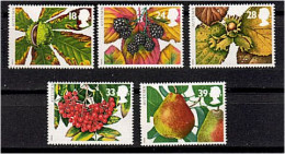 191 GRANDE BRETAGNE 1993 - Yvert 1692/96 - Fruits Marron Mure Poire Noisette - Neuf ** (MNH) Sans Charniere - Unused Stamps