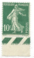 FRANCE N° 159 10C VERT TYPE SEMEUSE CAMEE FRANCAISF AU LIEU DE FRANCAISE NEUF AV EC CHARNIERE - Unused Stamps
