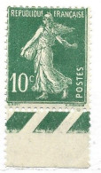 FRANCE N° 159 10C VERT TYPE SEMEUSE CAMEE FRANCAISF AU LIEU DE FRANCAISE NEUF AV EC CHARNIERE - Nuevos