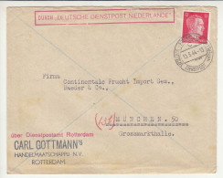 Carl Gottmann, Rotterdam Company Letter Cover Posted 1944 Durch Deutsche Dienstpost Niederlande To München B240510 - Cartas & Documentos