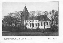 Prent - Buitenpost Noordoostel. Friesland Herv. Kerk - 8.5x12.5 Cm - Andere & Zonder Classificatie