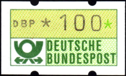 Deutschland Bund ATM 1.1 Hu ZT III Ziffern-Mischtype ATM 100Pf ** Mit Zähl-Nr. + Quittung 03.10.86 Darmstadt 1 - Automatenmarken [ATM]