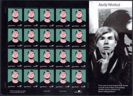 USA 2002 Andy Warhol Sheetlet Unmounted Mint. - Unused Stamps