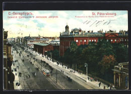 AK St, Pétersbourg, Perspective Du Nevsky Avec Palais Anitchkov, Strassenbahn  - Strassenbahnen