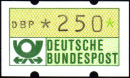 Deutschland Bund ATM 1.1 Hu ZT III Ziffern-Mischtype ATM 250Pf ** Mit Zähl-Nr. + Quittung 30.09.86 Darmstadt 1 - Viñetas De Franqueo [ATM]