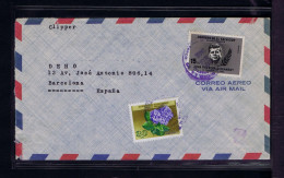 Gc8608 EL SALVADOR  "John Fitzgerald Kennedy 1964" Flowers Fleurs Flora (Hortense) Mailed Barcelona - Autres & Non Classés