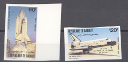 Djibouti  -  Non Dentelés  -  Avion  :  Yv 155-56  **  Espace - Dschibuti (1977-...)
