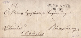 Brief L2 Gumbinnen 27. DEC (1830) Gel. Nach Königsberg Mit Inhalt - [Voorlopers