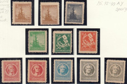 SBZ  92-99 AY, 98-99 BY, Postfrisch **, Freimarken, 1945 - Mint