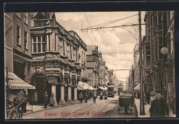 AK Exeter, High Street & Guildhall, Electric Railway, Strassenbahn  - Tramways