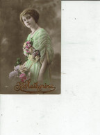 FANTAISIES FEMME ELEGANTE  FLEURIE   STE CATHERINE/ SUPERBE CARTE//506 - Femmes