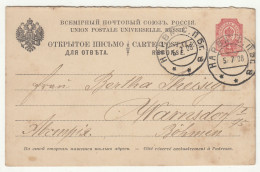 Russia Empire Message Part Of Postal Stationery Postcard With Reply Posted 1908 Narva To Warnsdorf B240510 - Stamped Stationery